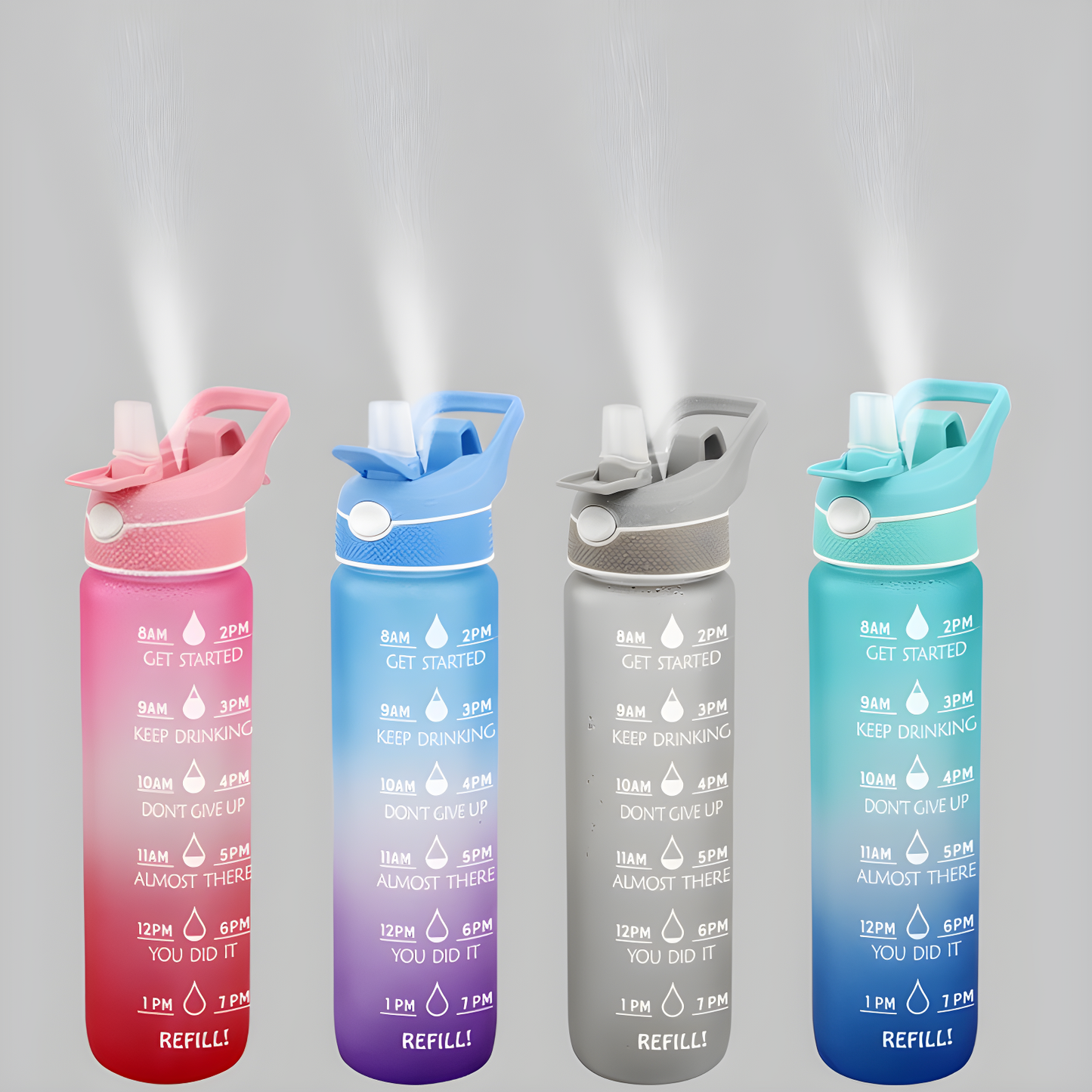 Space Cup Sports Water Bottle with Straw & Protective Bounce Cover