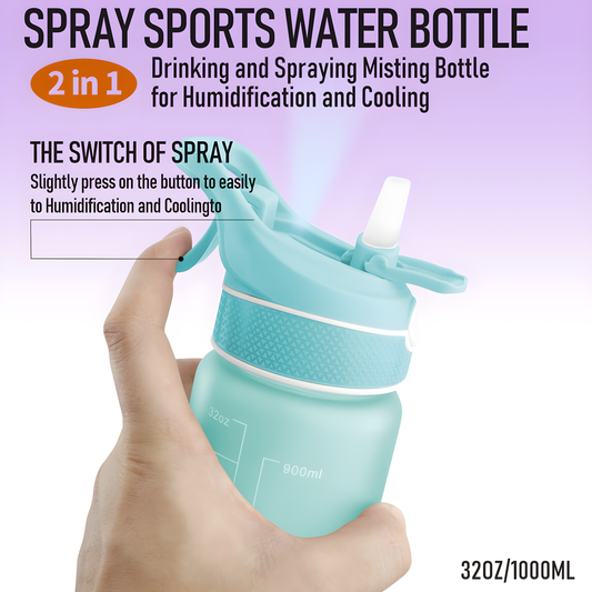 Space Cup Sports Water Bottle with Straw & Protective Bounce Cover