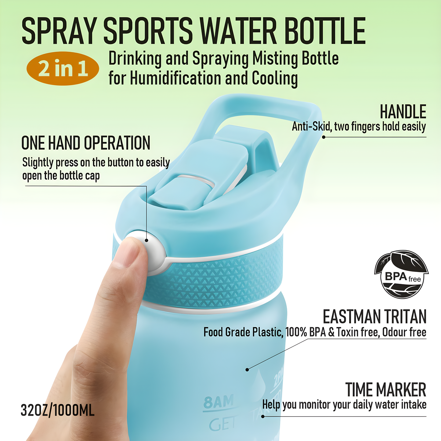 Space Cup Sports Water Bottle with Straw & Protective Bounce Cover