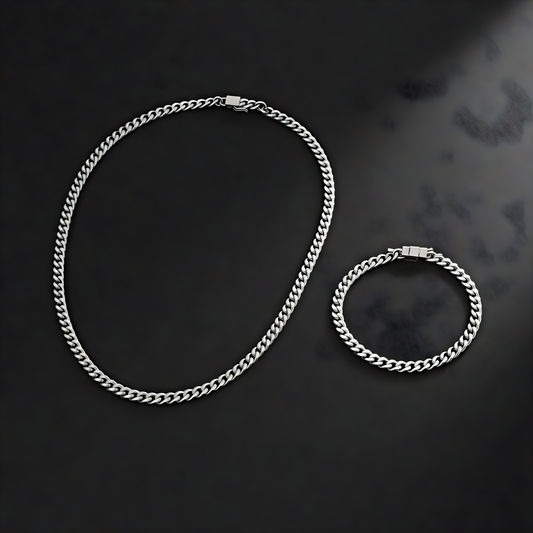 Men’s Fashion Cuban Chain – Stainless Steel Geometric Design