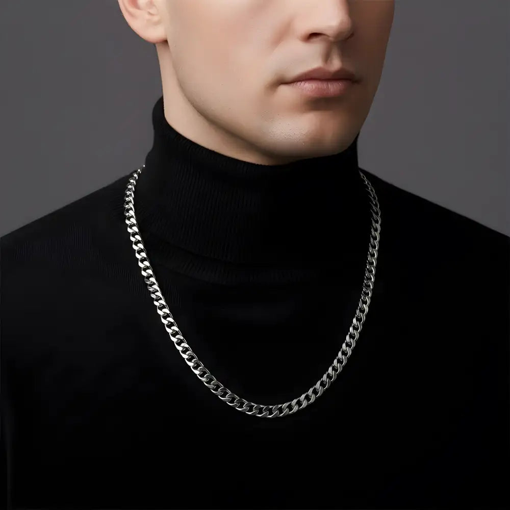 Titanium Steel Cuban Necklace For Men