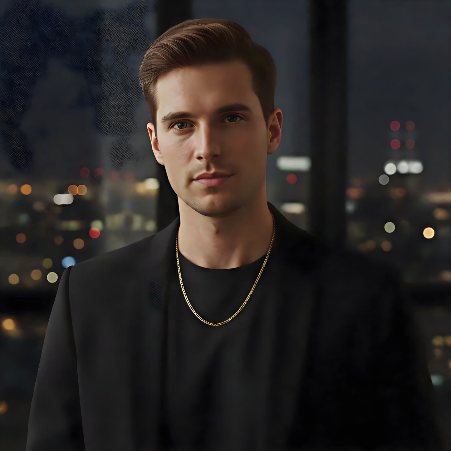 Men’s Long Chain Necklace – Minimal Alloy Design (Gold & Silver)