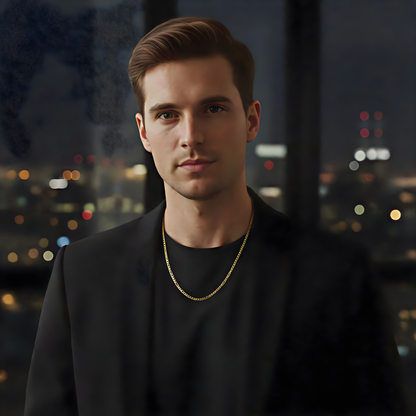 Men’s Long Chain Necklace – Minimal Alloy Design (Gold & Silver)