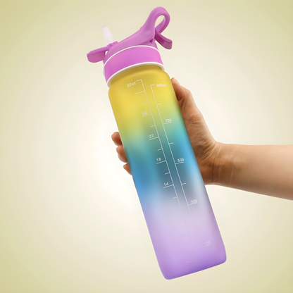 Space Cup Sports Water Bottle with Straw & Protective Bounce Cover