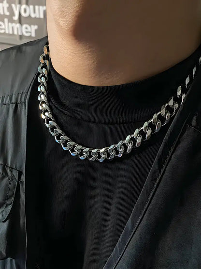 Titanium Steel Cuban Necklace For Men
