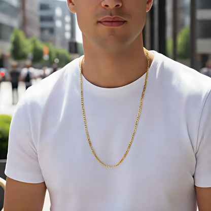 Men’s Long Chain Necklace – Minimal Alloy Design (Gold & Silver)