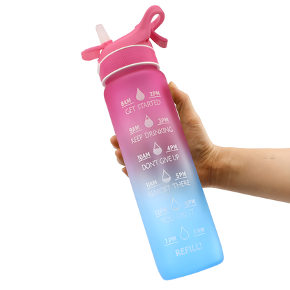 Space Cup Sports Water Bottle with Straw & Protective Bounce Cover