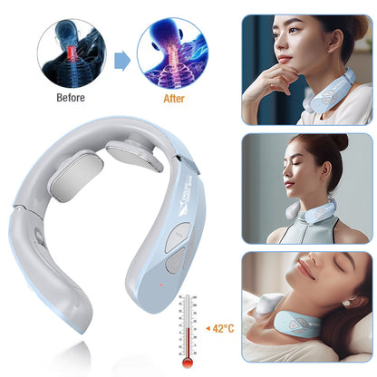 Electric Neck Massager – EMS Pulse, Heating & Vibration Pain Relief for Adults